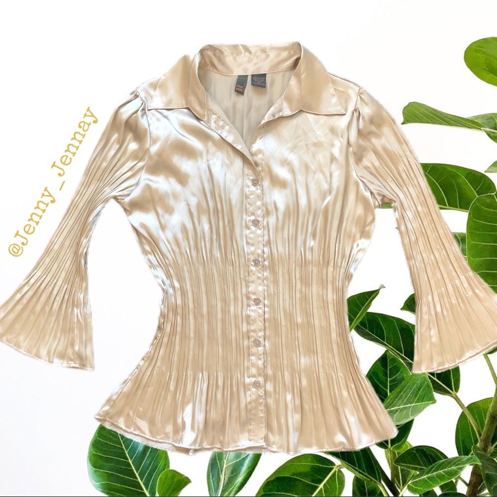 Sere Nade New York Button Down Shirt 3/4 sleeve M